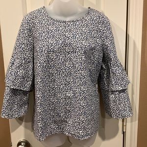 J Crew blouse with bell ruffled sleeves. Sz 10